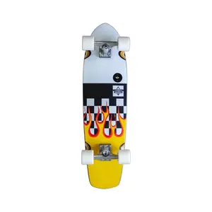 Dusters California Skateboard Cruiser Flames 7.9" x 31" Built in Bottle Opener