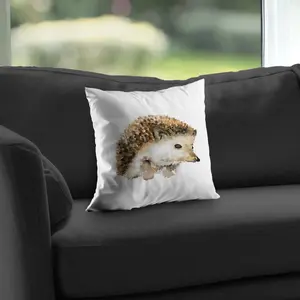 Begin Home Decor C1PT1414WURQWD 14 x 14 in. Watercolor Hedgehog Pillow - Pets Livingroom Home Decor Insert