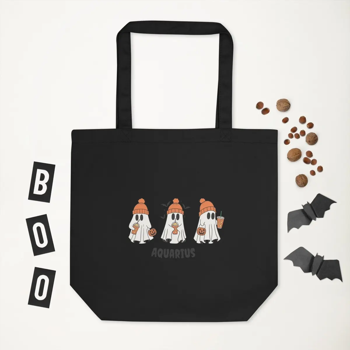 Halloween Edition Aquarius Zodiac Sign Tote Bag - 100% Certified Organic Cotton