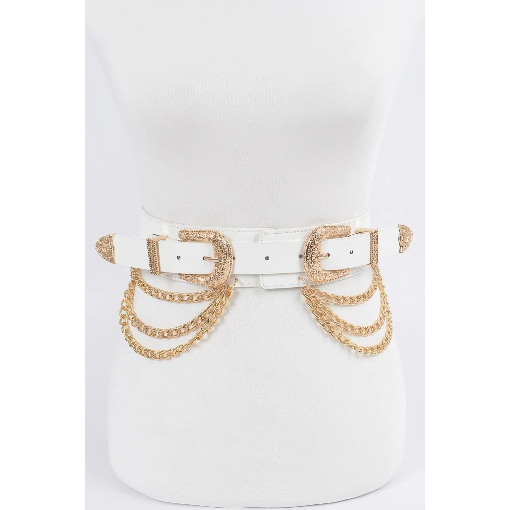 Double Buckle Belt With Chains