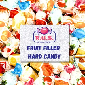 Fruit Filled Hard Candy 1 lb \u2013 Individually Wrapped, Old Fashioned Bulk Candy, 5 Assorted Flavors, Hard Shell and Chewy Center by R.U.S. Candy Company (1 Pound)