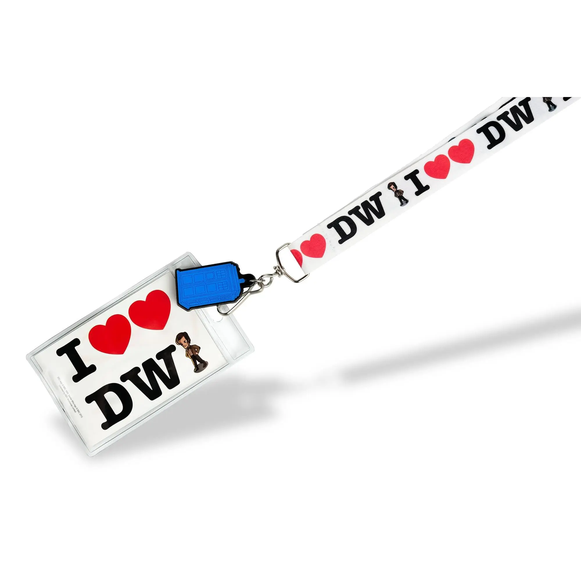 Doctor Who I Heart the Doctor with 2D TARDIS Lanyard Charm