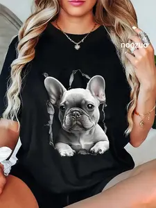100% Cotton French Bulldog Clothes Frenchie Dad Mom T-Shirt