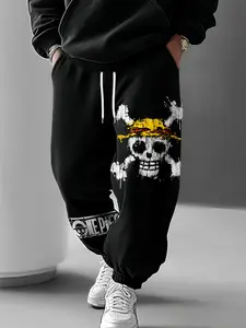Men's & Women's Active Athletic Workout Jogger Sweatpants with Pocket, Anime Print Casual Pants, Heavyweight, Drawstring Waist, Fitness & Streetwear