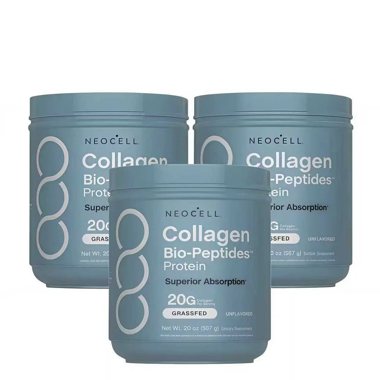 NeoCell Collagen Peptides Powder 20oz - Grassfed Protein Supplement - Advanced with 18 Essential Amino Acids Healthcare Fitness Dietary