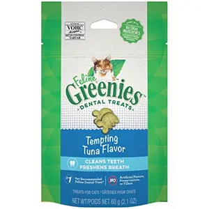 Greenies  2.1 oz Feline Adult Dental Cat Treats, Tempting Tuna Flavor