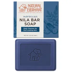Natural Elephant Moroccan Nila Bar Soap | Traditional Blue Cleanse (3.52oz)
