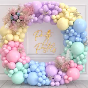 1 Pastel Balloon Garland Kit – Pastel Rainbow Balloon Arch – Small and Large Pastel Balloons for Pastel Birthday Decorations – Unicorn, Spring, Macaron, Easter, Donut & Ice Cream Party Balloons