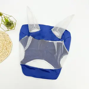New Equestrian Gear Color Block Fly Mask, Horse Head Cover, Breathable and Comfortable, Does Not Affect Vision, Ideal for Riding