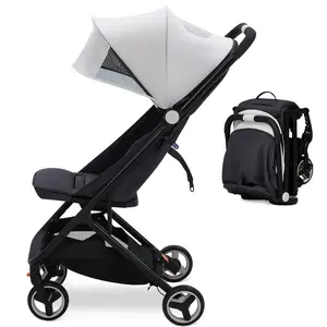 Lightweight Stroller, Compact One-Hand Fold Travel Stroller for Airplane Friendly, Reclining Seat and Canopy-B