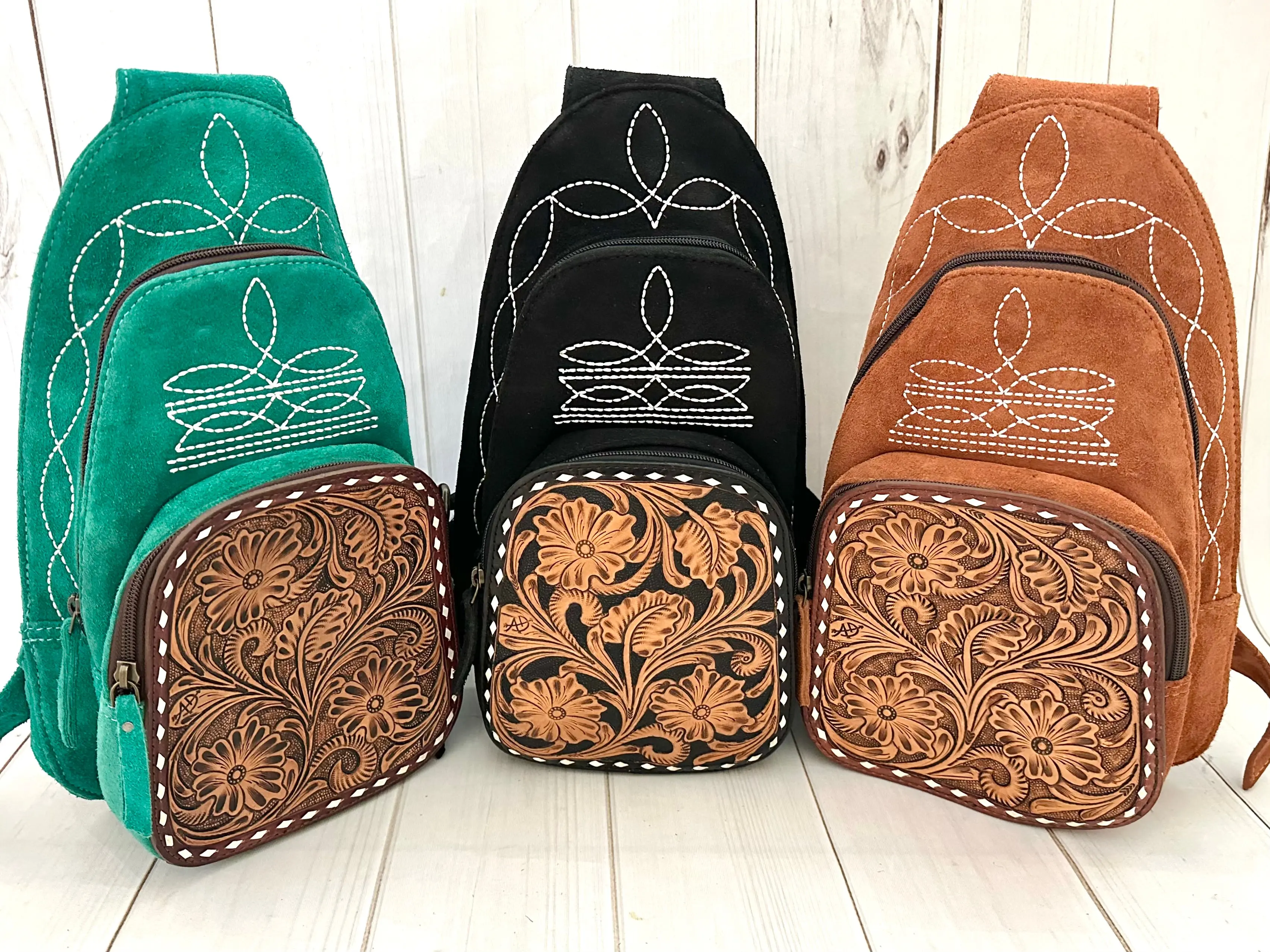 Suede and Leather Retro Stitch Western Backpack Suede and Leather Retro Stitch Western Backpack