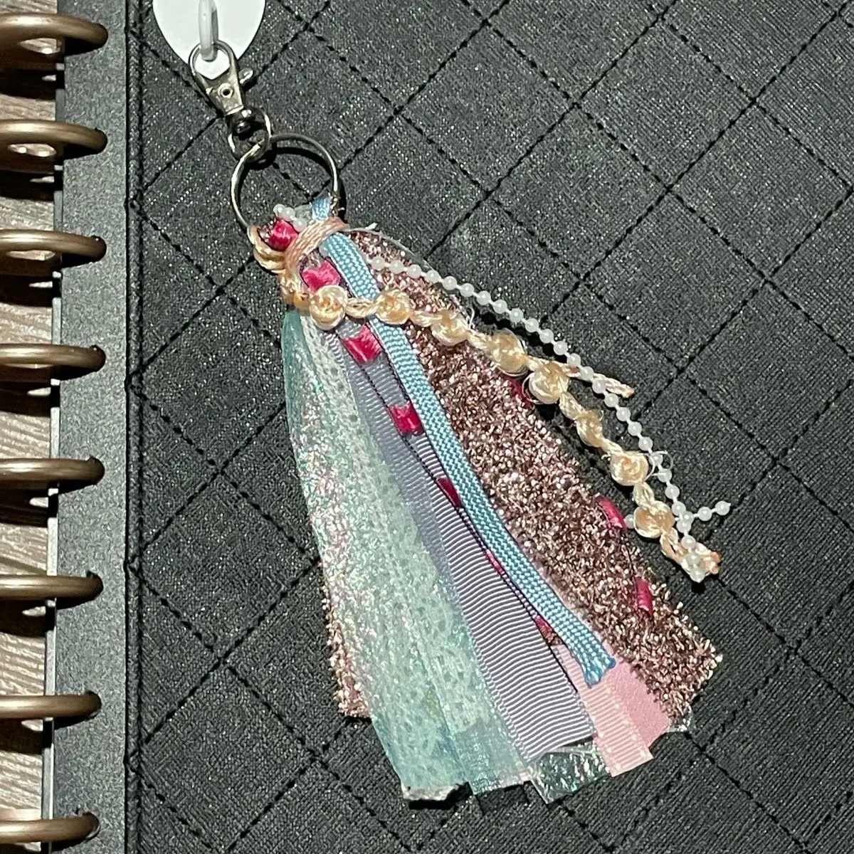 Handmade Pink Ribbon Keychain Purse Charms for Women's Bags perfect gift mom keychain