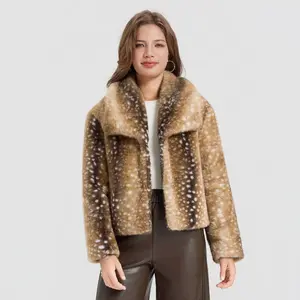 Women's Cropped Faux Fur Jacket - A New Day