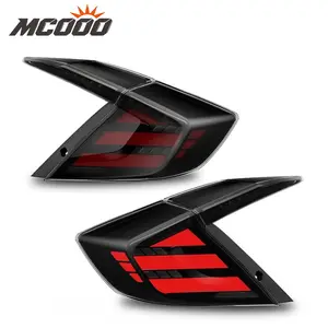 2016-2021 Honda Civic 10th Gen Sedan LED Tail Lights | Smoked | Sequential Turn Signal & Start-Up Animation