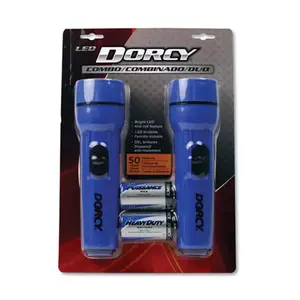 Dorcy  LED Flashlight Pack - 1 D Battery, Red & Blue - Pack of 2