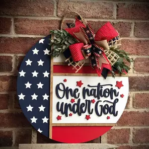 July 4th Independence Day 3D Front Door Sign, American Style Welcome Door Hanger, Summer Home Decor, 3D Letters, Porch Decoration