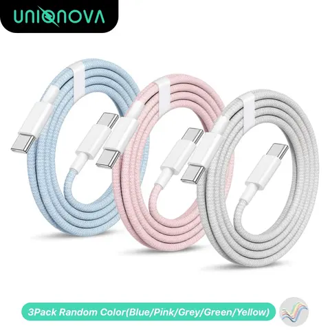 UNIQNOVA Fast Charging Cable 60W USBC to USBC for iPhone 17 16 15 series [MFi Certified] Power Data Transfer Cables TypeC Cord Charger Port Sync