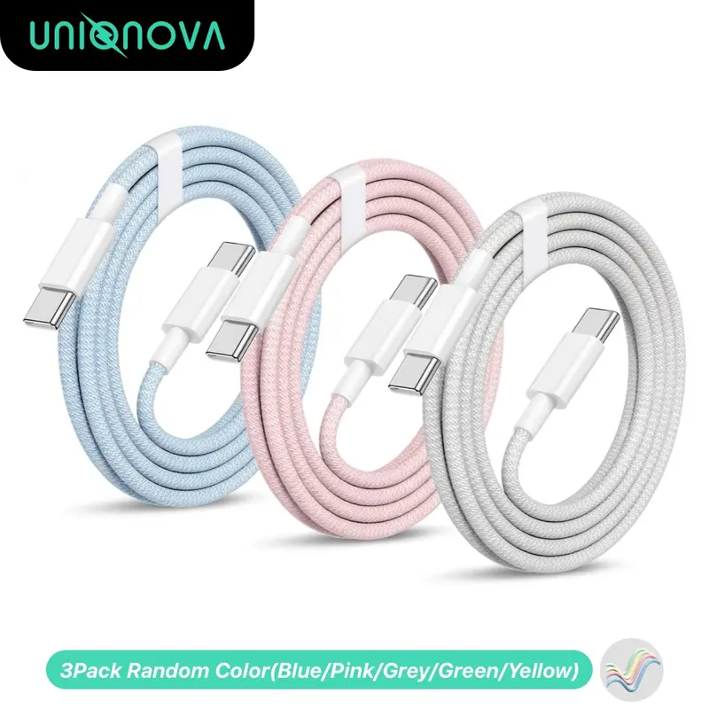 UNIQNOVA Fast Charging Cable 60W USBC to USBC for iPhone 17 16 15 series [MFi Certified] Power Data Transfer Cables TypeC Cord Charger Port Sync