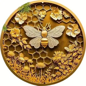 Bee & Honeycomb Pattern DIY Diamond Art Painting Kit, DIY 5D Diamond Arts Painting Kit, Wall Art Decor for Home Living Room Bedroom