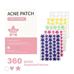 360 Pcs Colorful Acne Stickers, Pimple Patch, Blemish Patches, Acne Clearing Products, Water Gel Heart Star Design, Gentle Non-Irritating, Creative Skincare Gift, Perfect for Teens & Adults