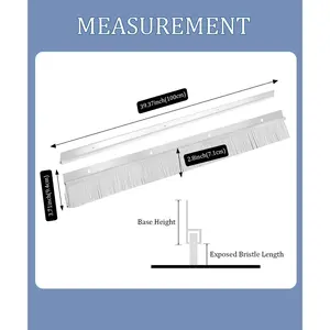1 Set Door Brush Sweep – 2.80" x 39.3" Garage Door Seal – White Roll Up & Exterior Door Sweep for Bottom Gap Protection (39.3 in / 1000 mm)