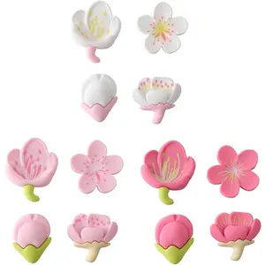 P-RM09  12Pcs Pink 3D Sakura Flower Fridge Magnet, Cute Magnets for Locker Decor, Whiteboard Magnets, Floral Refrigerator Magnets for Fridge, Kawaii Stuff for Locker Decorations, Refrigerator Magnets