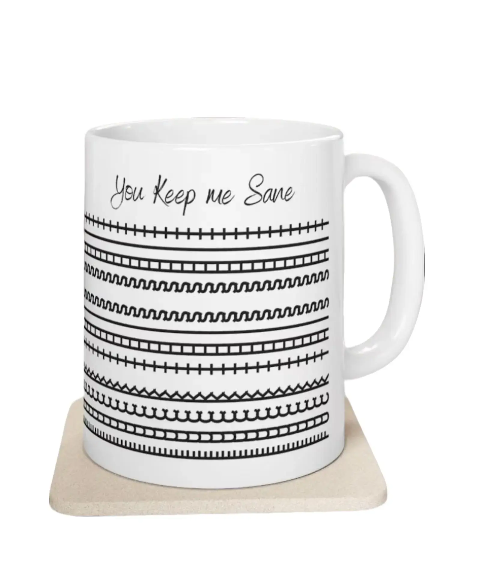 [SALE UP TO 50%] Inspirational Ceramic Mug - You Keep Me Sane, Gift for Friends, Coffee Lovers, Motivational Drinkware, Unique Office Decor, Home Kitchen Use