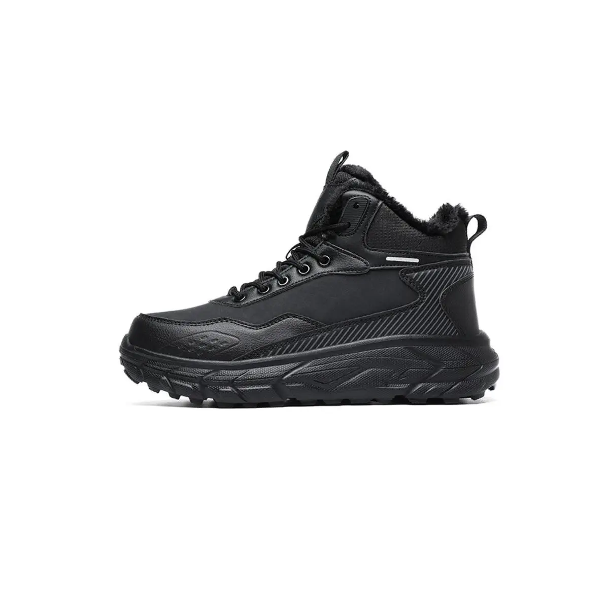 Men's Solid Casual Snow Boots, Warm Fleece-Lined Winter Shoe with a Thick MD Sole and Laces for Outdoor Adventures, Closed, Eu39, Cold-Weather Adventures, Thick-Sole