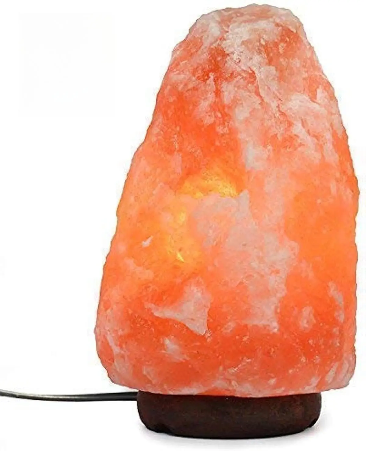 7 Inch Himalayan Salt Lamp with Dimmer Cord - Night Light Natural Crystal Rock Classic Wood Base Authentic from Pakistan