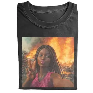 Black Doll Girl Funny Meme T-Shirt, Doll Face Graphic Tee, Viral Reaction Meme Shirt, Y2K Aesthetic Tee, Trendy Internet Humor Shirt, Girly Streetwear Outfit, Gift for Her, Casual Style, Fast Shipping USA