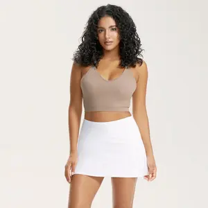 Internal Bra, Bodytips Women's Seamless Ribbed Racerback Sports Bra Basic Casual Bra Top One-piece Fit Design Lingerie Smooth Racerback Bra Popular Activewear Versatile Underwear For Daily Wear Office Home Lounge Casual Outfit Yoga Workout Gym All Day Use