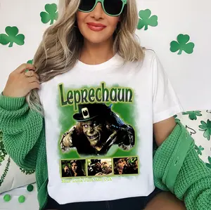 Leprechaun Your Luck Just Ran Out 90s Horror Movie Shirt St Patrick's Day T-shirt Gift for Irish Women Men Lucky Clover Unisex Tee