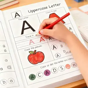 48 Page Abc Writing Practice Book, A-Z Letter Exercises for Preschool and Elementary School, Fun Early Writing Workbook, Learning Materials, Classroom Supplies