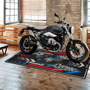 1pc Sporty Simple Durable Motorcycle Mat Long Rug for Garage Living Room Motorcycle Decoration, Indoor Carpet, Easy Storage