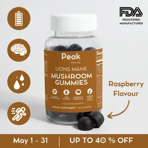 Peak Nutrient Lions Mane Mushroom Gummies - Combines 10 of the most nutritious mushroom species - daily gummies lions mane, reishi, chaga