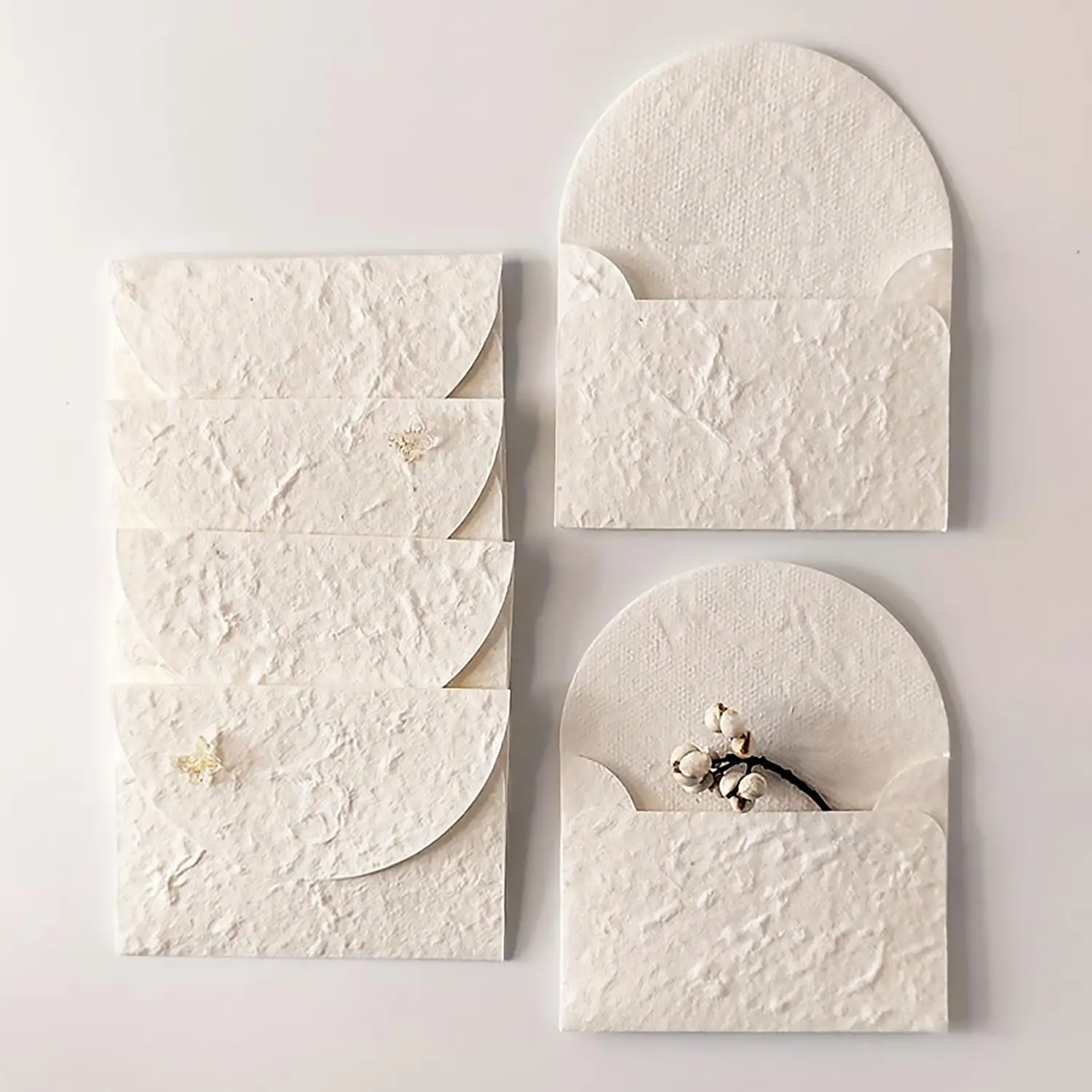 5/10 Vintage Handmade Craft Paper Cotton Envelopes, Pack Options, Rough Edges Envelopes, Bohemian Minimalist Stationery, Wedding Invitations, Bridal Party Cards, Dried Flower Cards