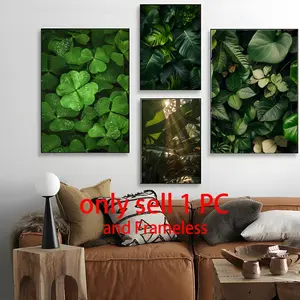 Natural Green Plants D-Decor Poster HD Waterproof Moisture-Proof Scratch-Resistant Durable Sticky Poster For Household Living Room Bedroom Corridor Cafe Bar Wall Decor & Gift