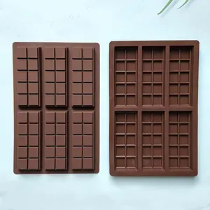 2pcs 6-cavity Chocolate Bar Mold, Thick Chocolate Bar Mold for Filling, Silicone Chocolate Mold for Filling Chocolate, Silicone Chocolate Mold