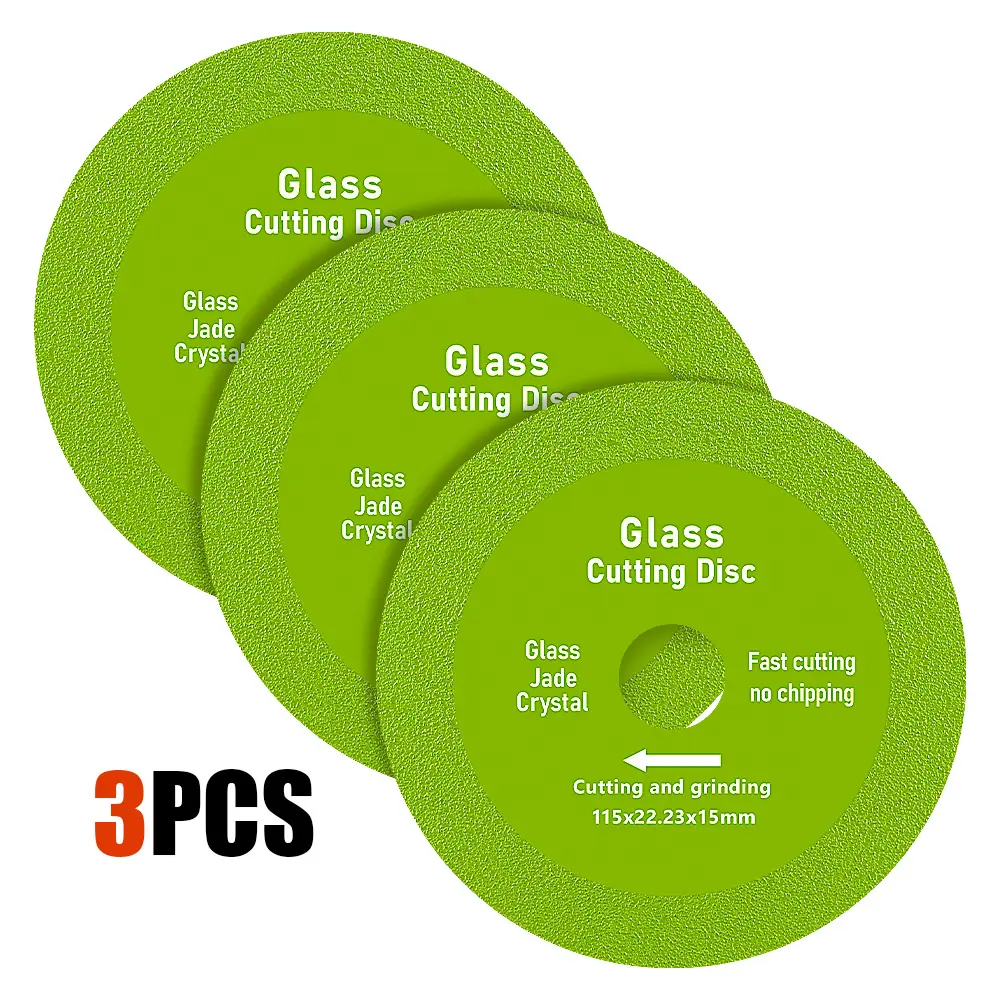 LOZLIN 3PCS 4.5" Glass Saw Blade Marble Ceramic Tile Diamond Saw Blade Jade Crystal Grinding Saw Blade Tool Accessories High Quality Cutting Tool outdoorfun Cemented Carbide Matrix Cutting And Grinding