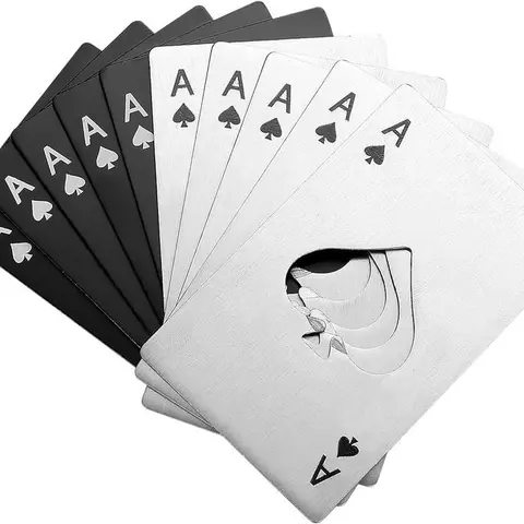 Stainless Steel Poker Card Design Bottle Opener, 1 CountPortable Compact Multipurpose Beer Soda Cap Opener,Durable Bottle Opener for Event Party Utensils