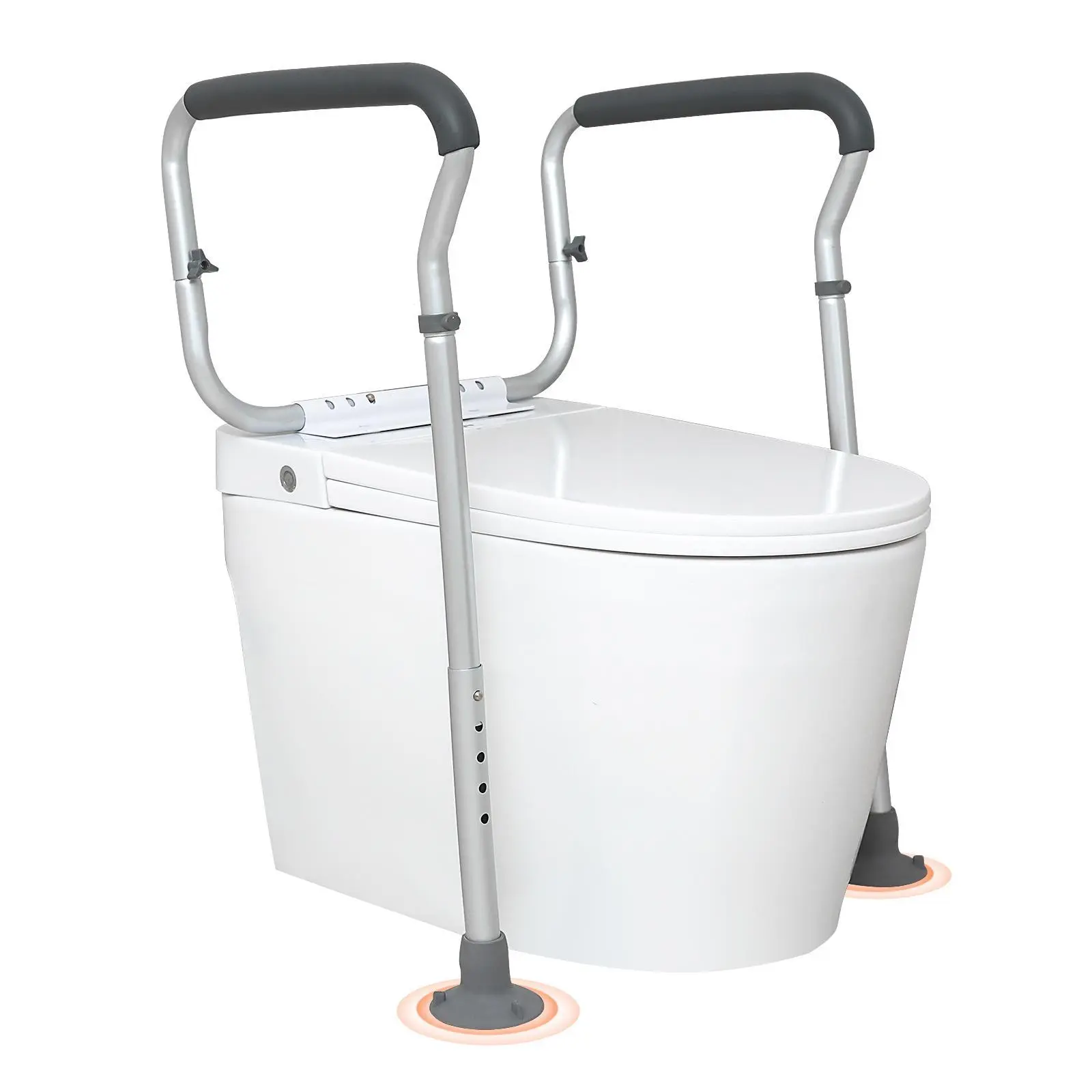 VEVOR Toilet Safety Rail,  Bathroom Toilet Seat Frame, Adjustable Width & Height Fit Most Toilets, Supports 300lbs, Toilet Handles Grab Bars with Padded Armrests for Handicap, Disabled, Seniors#BacktoSchool