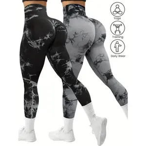 Tie dye high waisted sports leggings, suitable for women to control their back lifting abdomen, yoga gym sports pants, high waisted anti squatting tight fittingRAIMENTRY