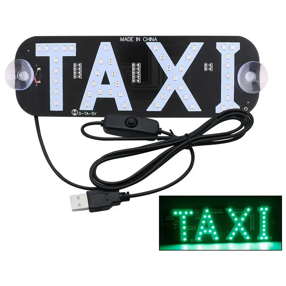 Taxi LED Sign, Illuminated Emblem, Car USB LED Taxi Sign Light, Car Interior Decorative Light, Car Interior Decoration, Car Atmosphere Light, Guide Light Sign License Plate Light, Boujee Car Accessories, Car Decorations, Automotive Decoration