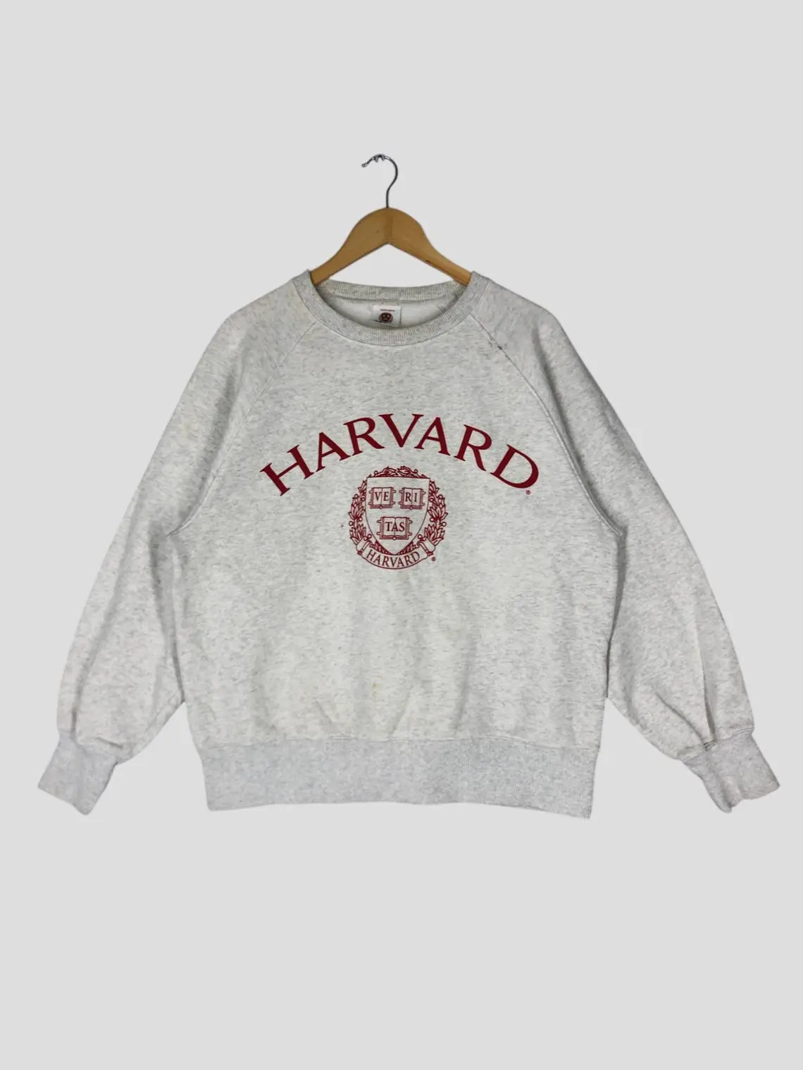 Vintage 90s Harvard University Cambridge Sweatshirt Harvard University Crewneck Pullover Jumper White American Collage University