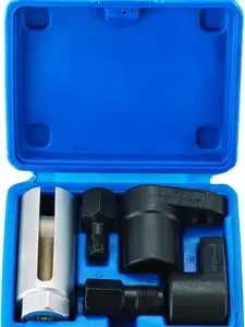 Automotive Oxygen Sensor Socket Set | 5 Pcs Offset Wrench Remover and Thread Chaser Kit for O2 Sensors