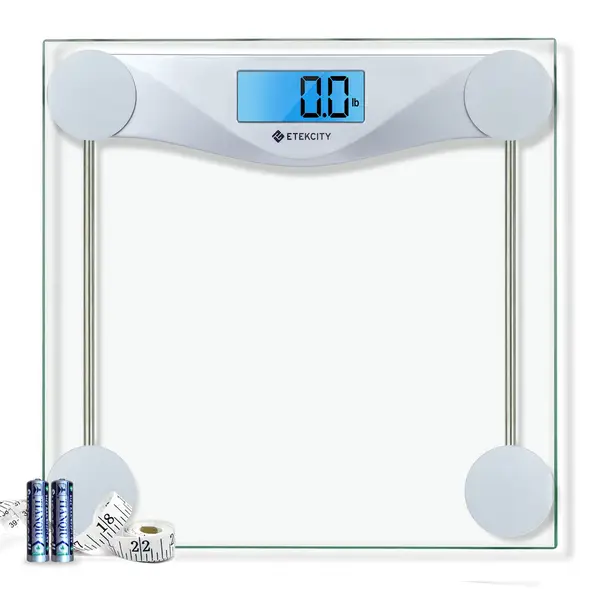Etekcity Bathroom Scale for Body Weight, Digital Weighing Machine, Accurate & Large LCD Backlight Display, Tempered Glass, 400 lbs Healthcare