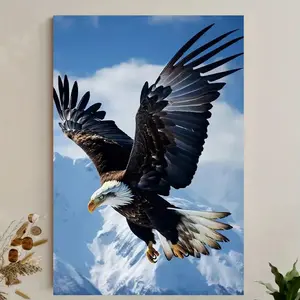 An Eagle Painting Wall Hanging - Home Decor Flying Eagle Artwork, Wildlife Nature Wall Decoration, Ideal Gift for Festivals and Animal Lovers, High-Quality Canvas - 1 Piece