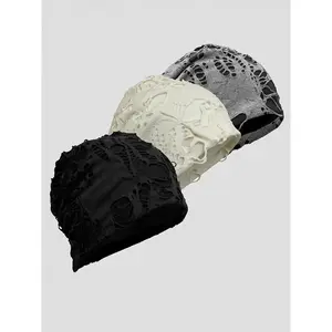 2026 Distressed Knit, Ripped Y2K Unisex Winter Hat - Thick Warm Streetwear Skull Cap Beanie Knitted Hat in Middle/Time/Free Colors