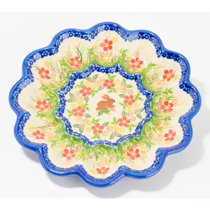Lidia's Polish Pottery Hand Painted Egg Plate