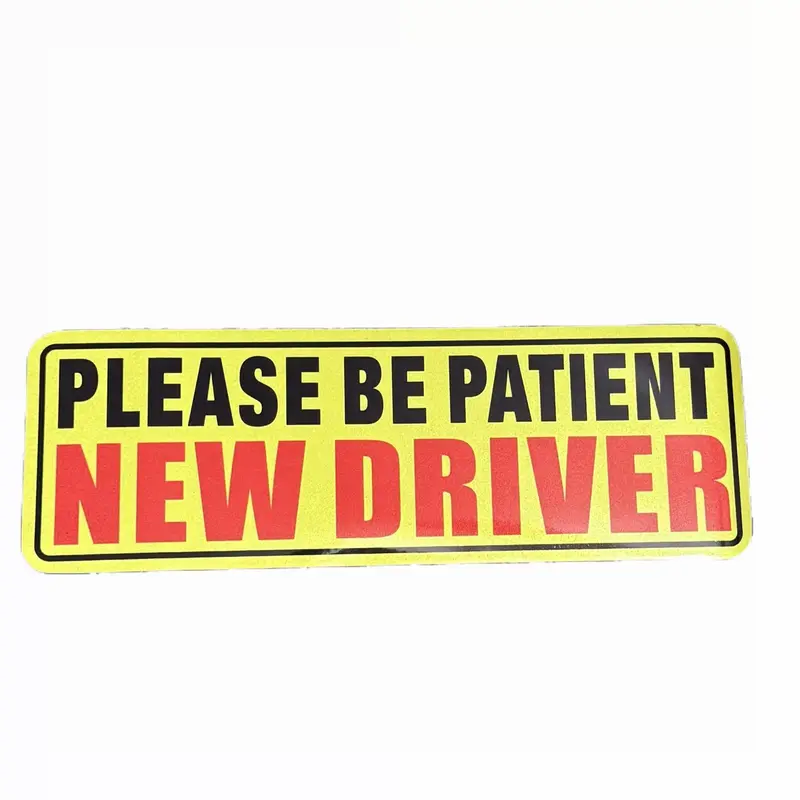 New Driver Magnet for Car, Please Be Patient Student Driver Magnet, New Driver Magnet Safety Warning, Magnetic Reflective Rookie Driver Bumper Sticker